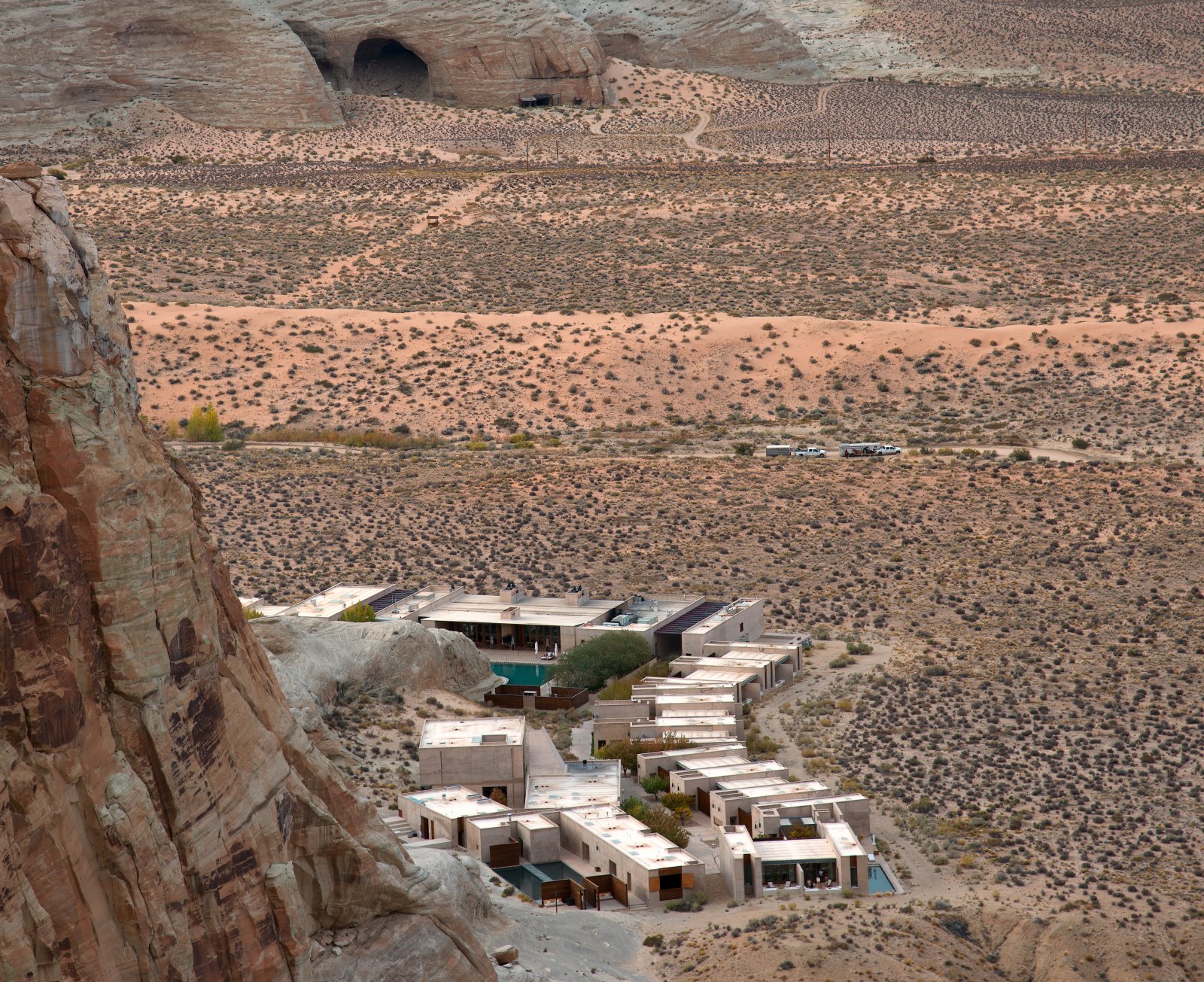 The Cave Peak aerial stairway at Amangiri, Utah - Canyon Point | Secret World Trip Planner