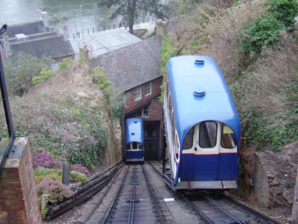 Bridgnorth sits high on a sandstone cliff — Bridgnorth