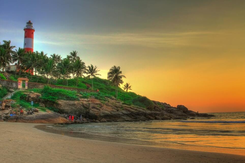 Kerala: Ljus Hus Strand — Kovalam