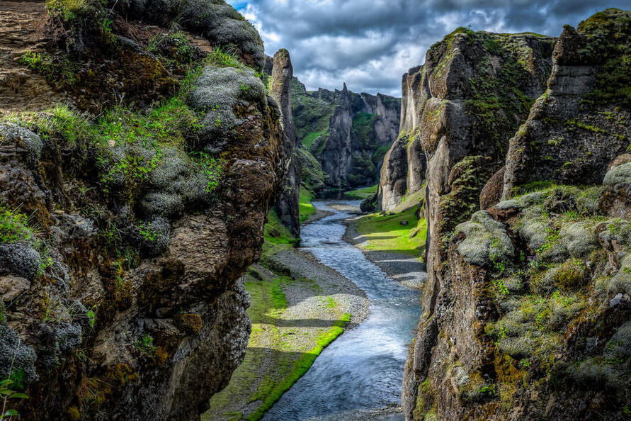 Fjaðrárgljúfur is a magnificent and massive canyon